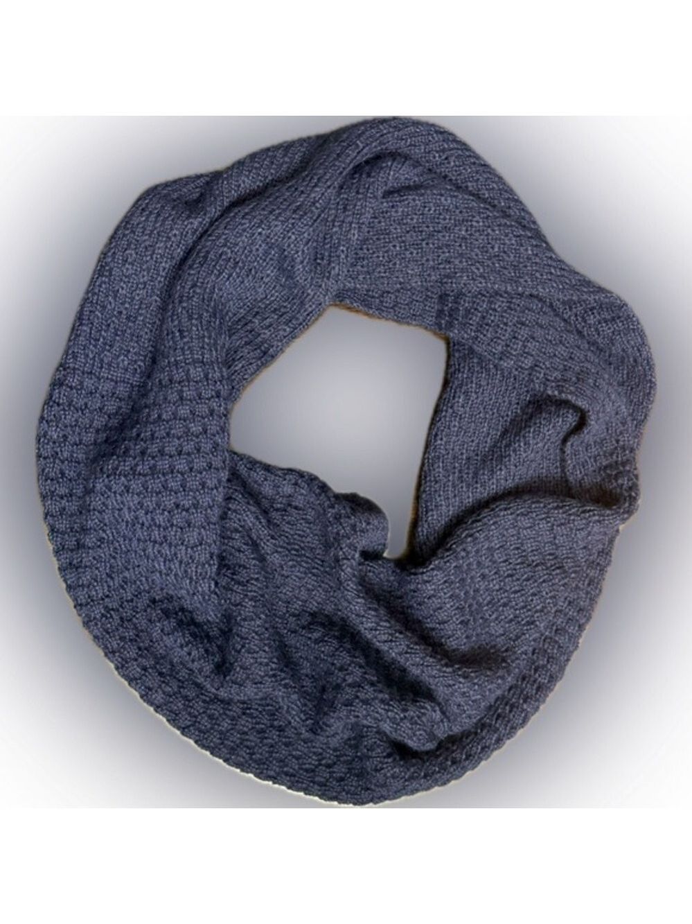 100% Alpaca Handmade Warm Infinity Scarf Hortensia Navy Blue Soft Made in Peru
